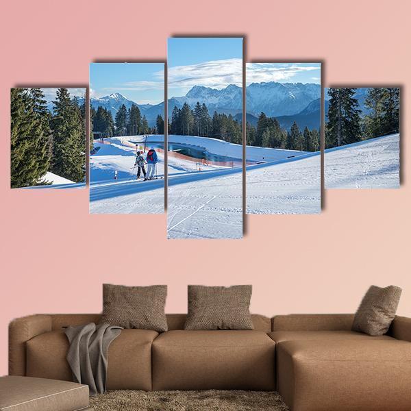 Mountain Skiing Slopes – Nature Canvas Wall Art