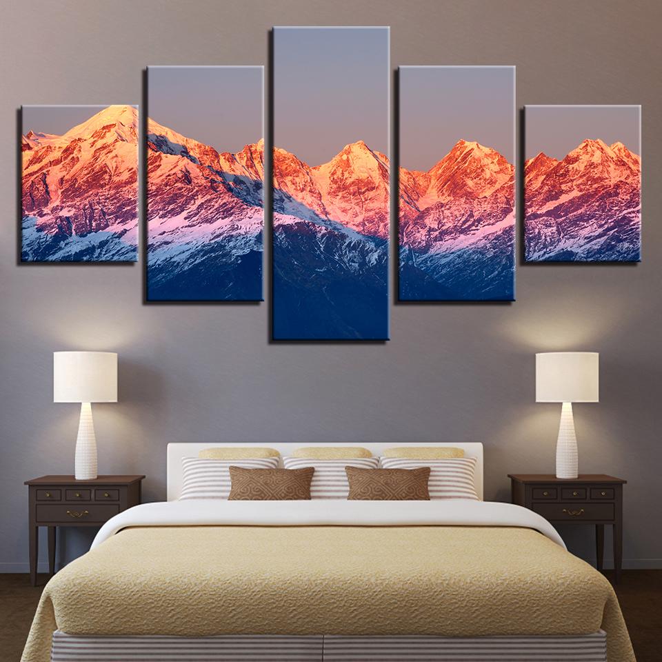 Mountain Sunset Volcano – Nature Canvas Wall Art