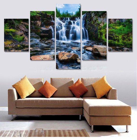 Mountain Waterfall 04 – Nature Canvas Wall Art