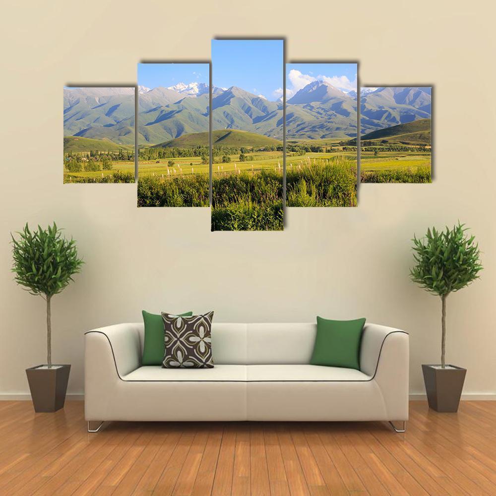 Mountains And Green Fields – Nature Canvas Wall Art