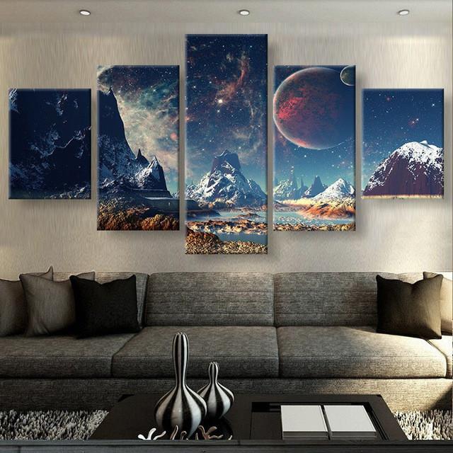 Mountains And Space – Space Canvas Wall Art