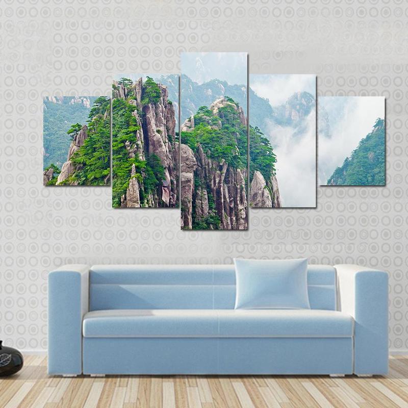 Mountains Huangshan In China – Nature Canvas Wall Art