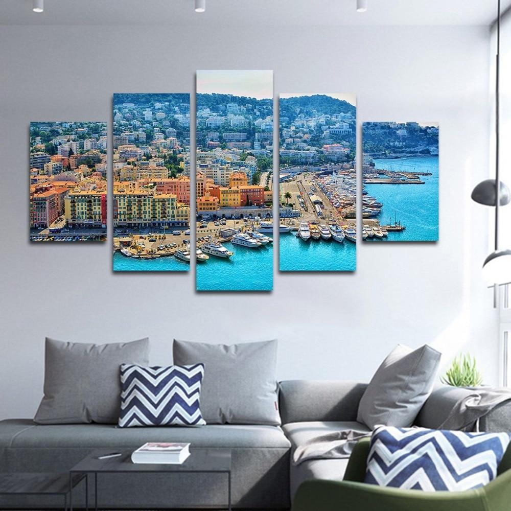 Mountains Ship – Nature Canvas Wall Art