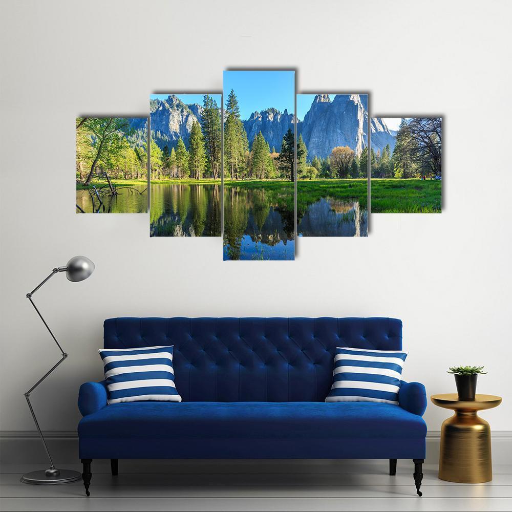 Mountains View In Yosemite National Park – Nature Canvas Wall Art