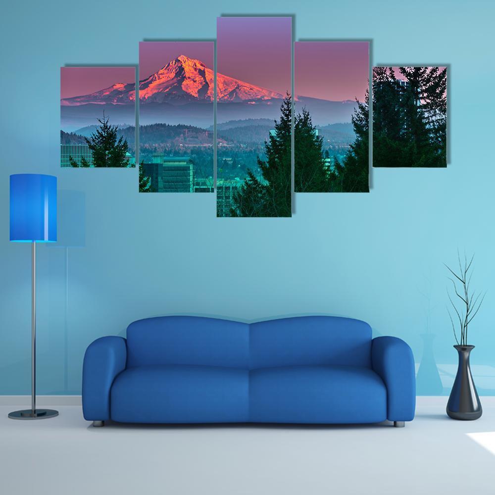 Mt Hood At Sunset – Nature Canvas Wall Art