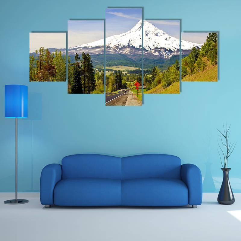 Mt Hood From A Road At Hood River 1 – Nature Canvas Wall Art