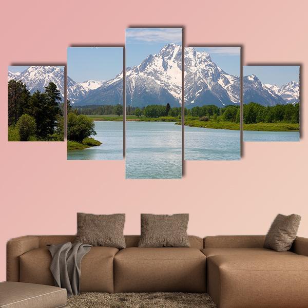 Mt. Moran At Oxbow Bend – Nature Canvas Wall Art