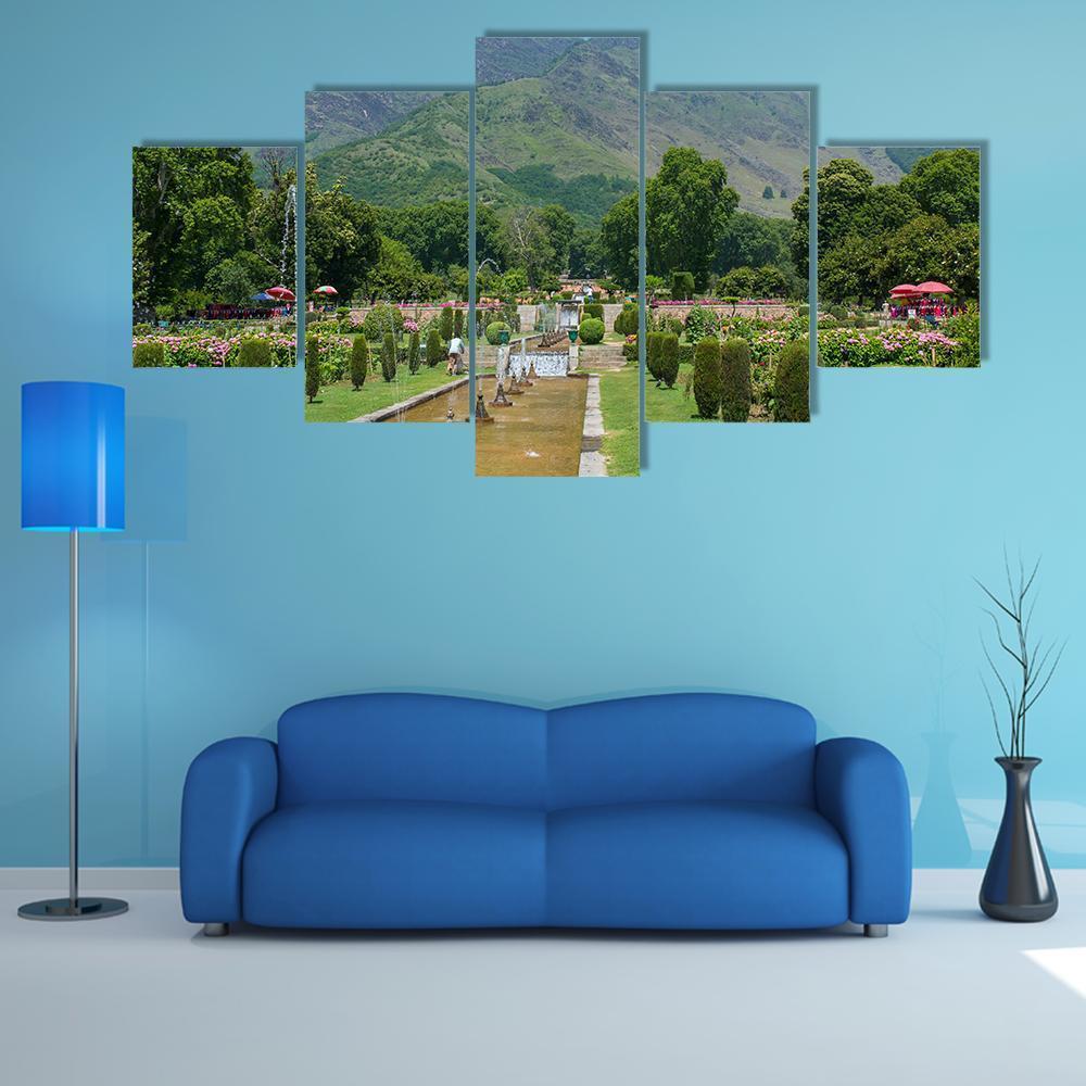 Mughal Garden In Srinagar – Nature Canvas Wall Art