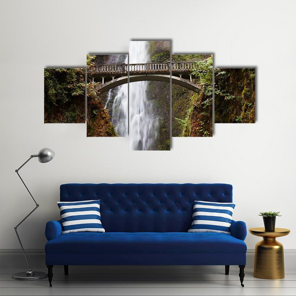 Multnomah Falls In Oregon – Nature Canvas Wall Art
