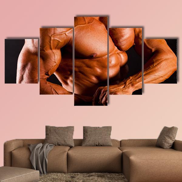 Muscular Man Top Body Studio Shot – Sport Canvas Wall Art