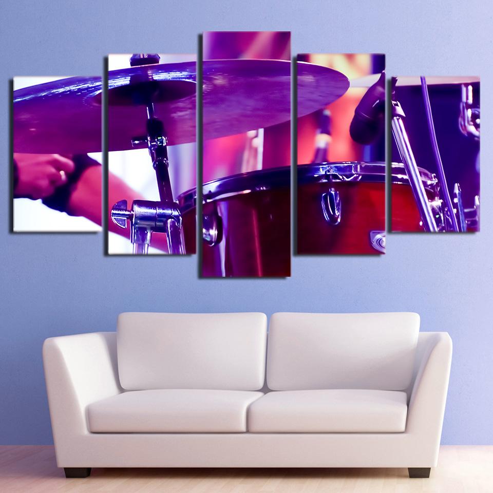 Music Drum Purple – Music Canvas Wall Art