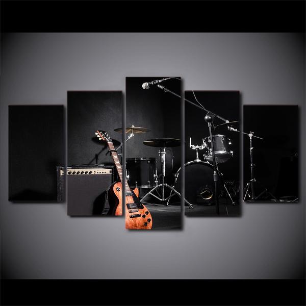 Music Guitar Drums Instrument – Music Canvas Wall Art