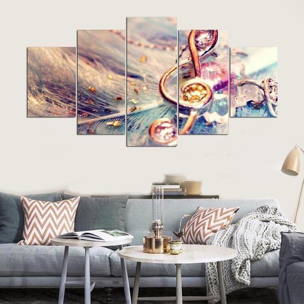 Music Note On A Feather – Music Canvas Wall Art