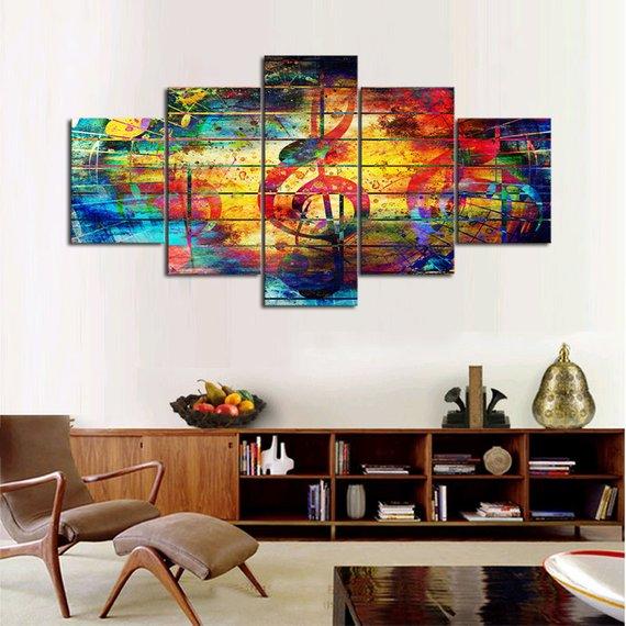 Music On Wood – Muisc Canvas Wall Art