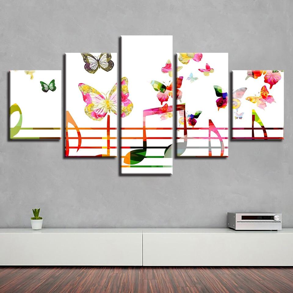 Music Symbol And Butterfly – Music Canvas Wall Art