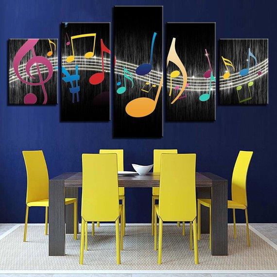 Music Symbols Colorful – Music Canvas Wall Art