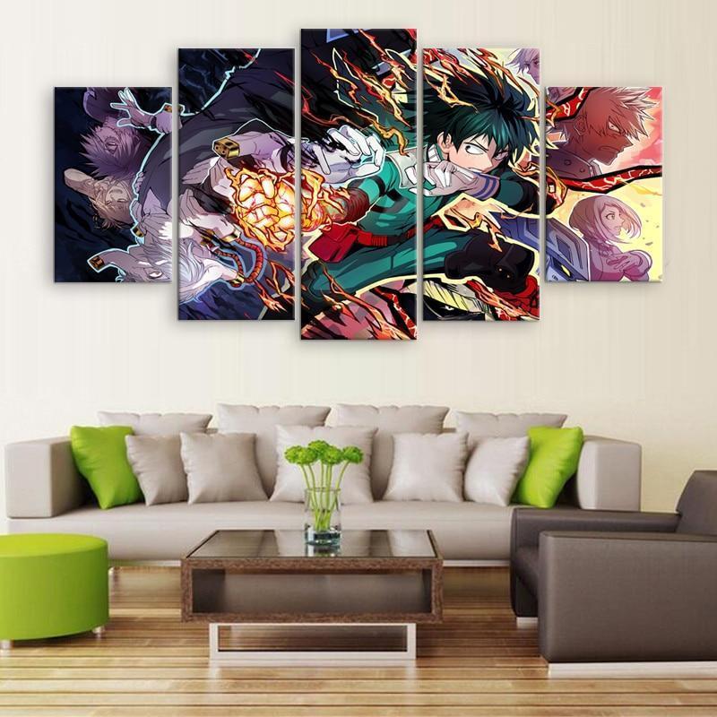 My Hero Academia Izuku Midoriya And Characters Canvas Wall Art