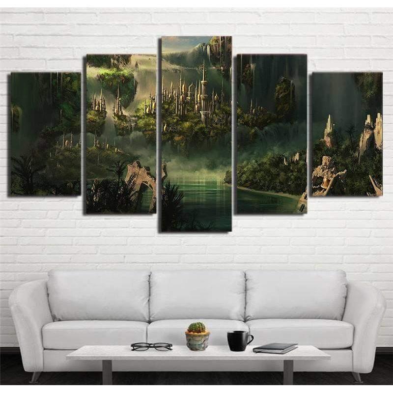 Mysterious Elf Settlement Rivendell Lord Of The Rings Scene Canvas Wall Art
