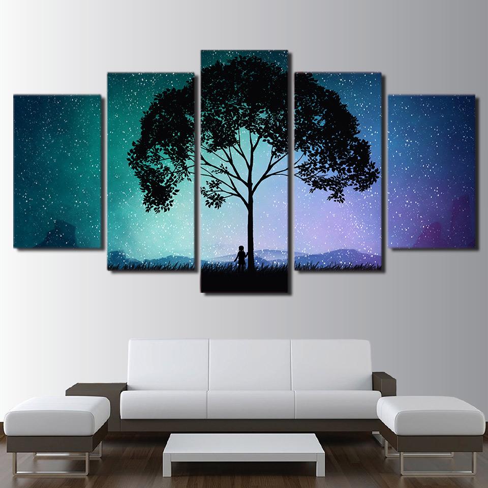 Mysterious Starry Sky – Landscape Canvas Wall Art