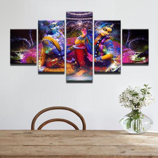 Myth Vishnu And Lakshmi – Religion Canvas Wall Art