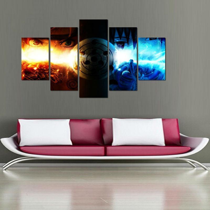 Naruto Uchiha Sasuke Ice And Fire – Anime Canvas Wall Art