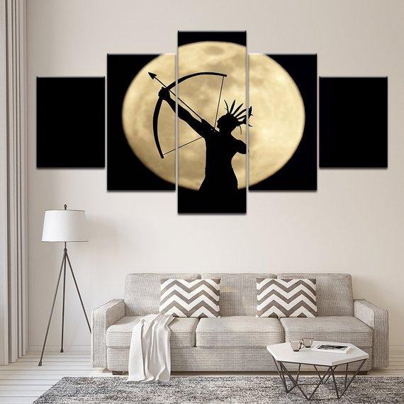 Native Moon Indian – Army Canvas Wall Art