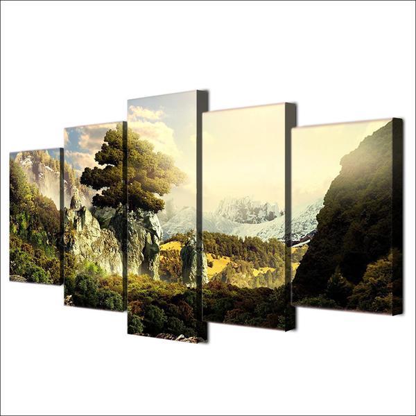 Natural Paradise Mountains Sun Shine 10 – Nature Canvas Wall Art