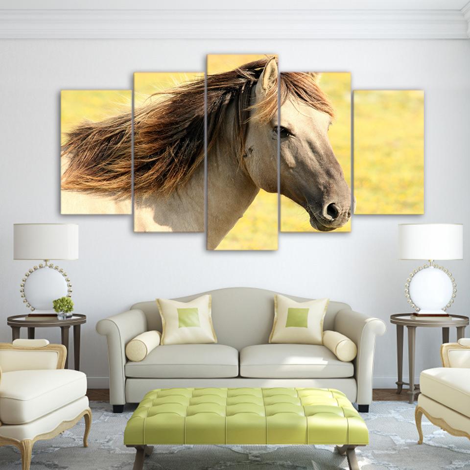 Nature Pasture Mane Horse – Animal Canvas Wall Art