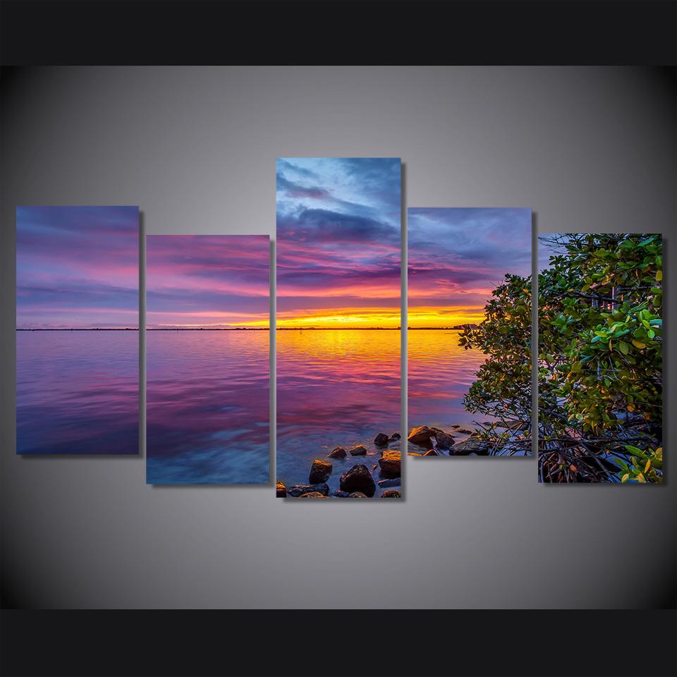 Nature Sunset Sky Sea Ocean – Space Canvas Wall Art