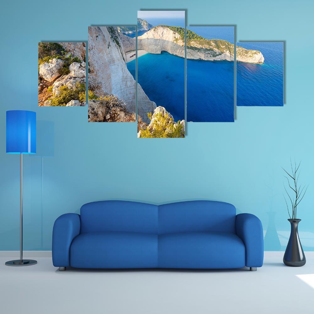 Navagio Beach At Sunset On Zakynthos Island – Nature Canvas Wall Art