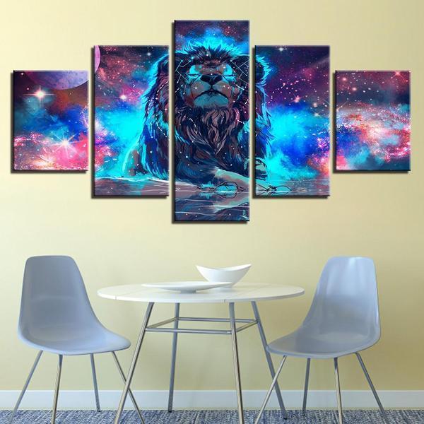 Nebula Lion Constellation – Animal Canvas Wall Art