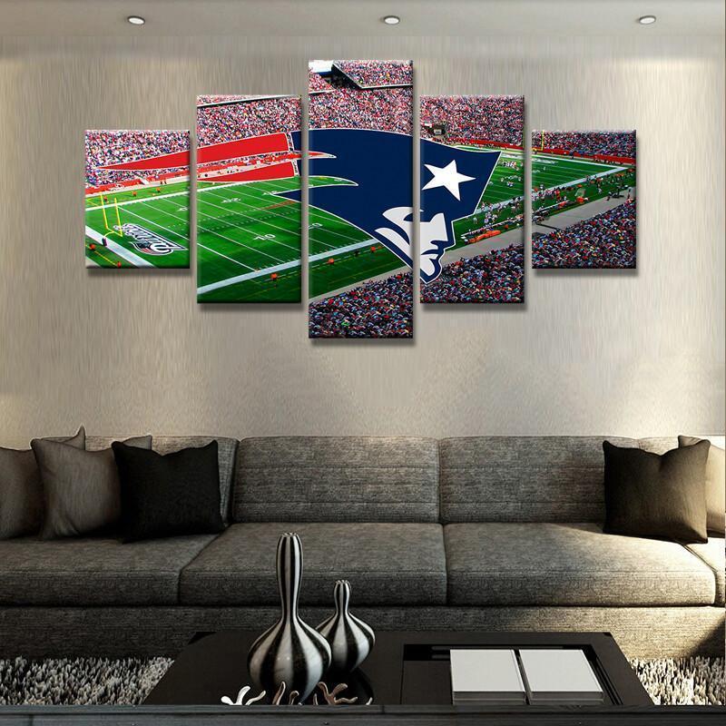 New England Patriots Logo Stadium Football – Canvas Wall Art