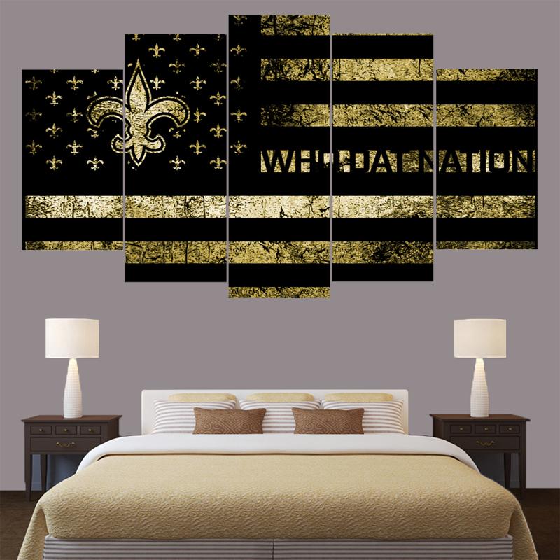 New Orleans Saints Football American Flag Sport – Canvas Wall Art