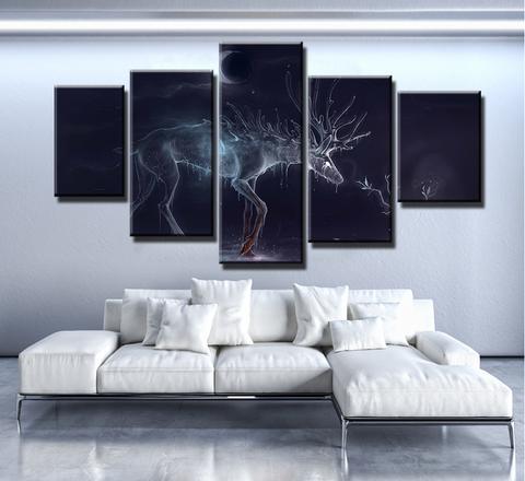 New World Deer – Abstract Animal Canvas Wall Art