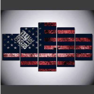 New York Giants American Flag – Abstract Canvas Wall Art