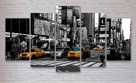 New York Yellow Taxi Cabs 02 – Nature Canvas Wall Art