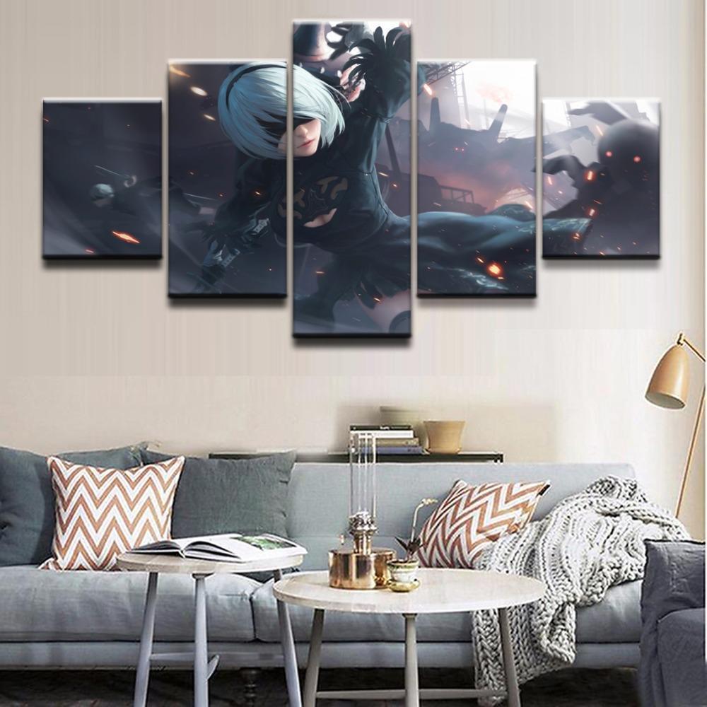 Nier Automata Battle Poster 2 – Gaming Canvas Wall Art