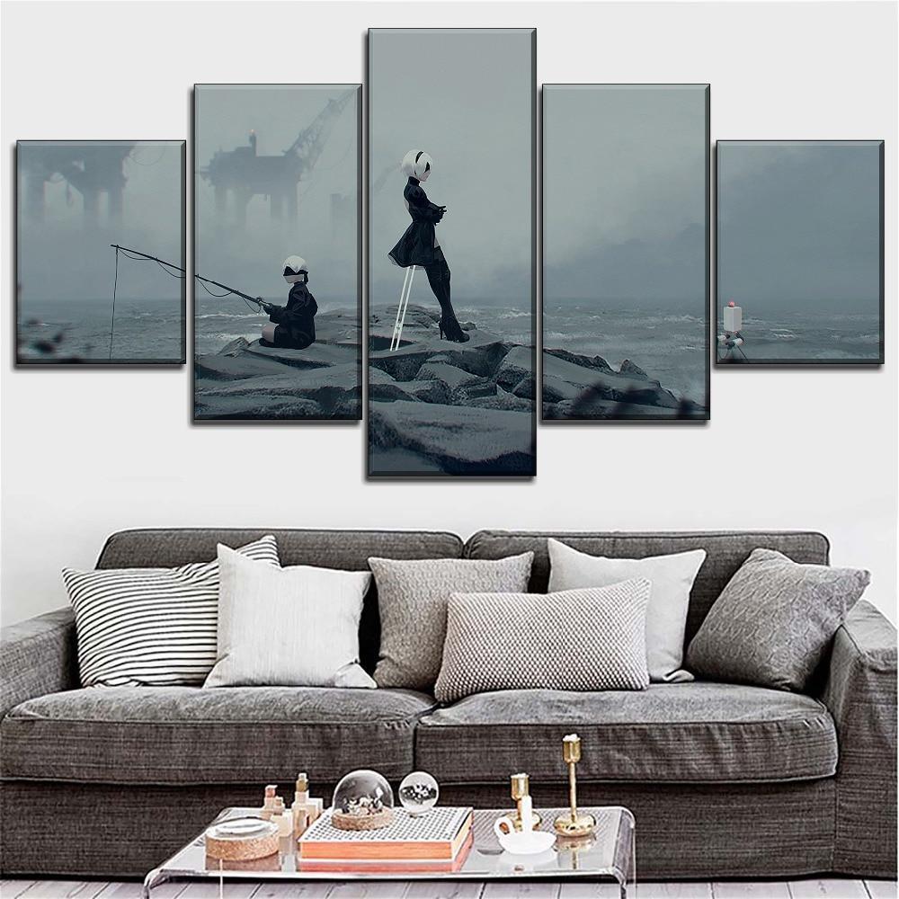 Nier Automata Couple Romantic Scene Gaming – Canvas Wall Art