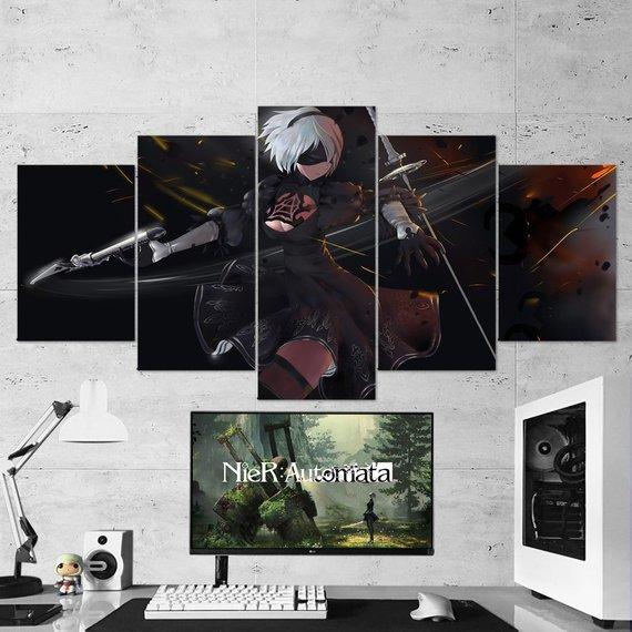 Nier Automata Yorha 2B 05 – Gaming Canvas Wall Art
