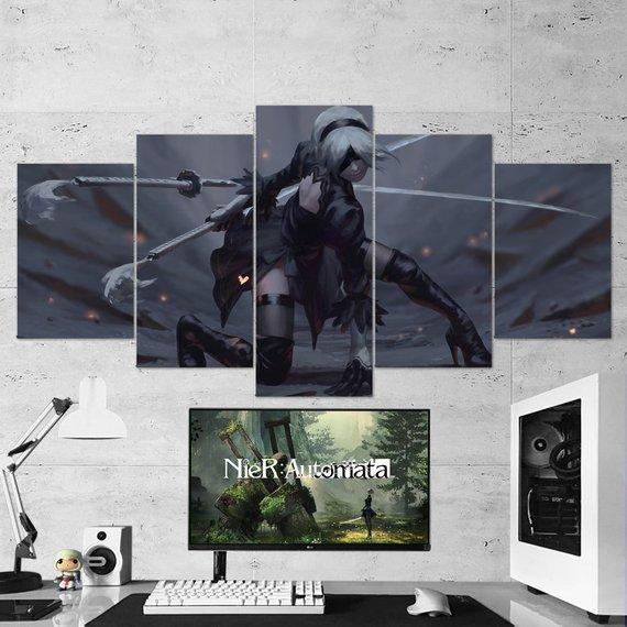 Nier Automata Yorha 2B Katana 03 – Gaming Canvas Wall Art
