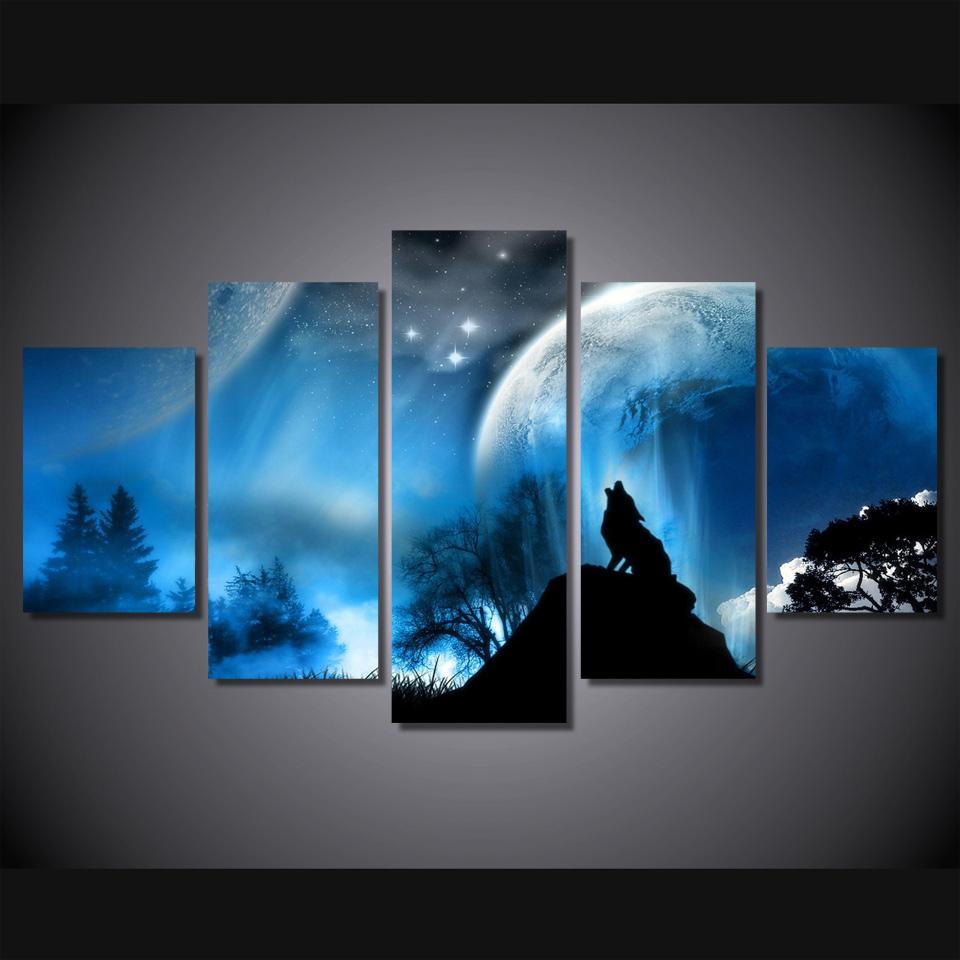 Night Howl Planet – Animal Canvas Wall Art