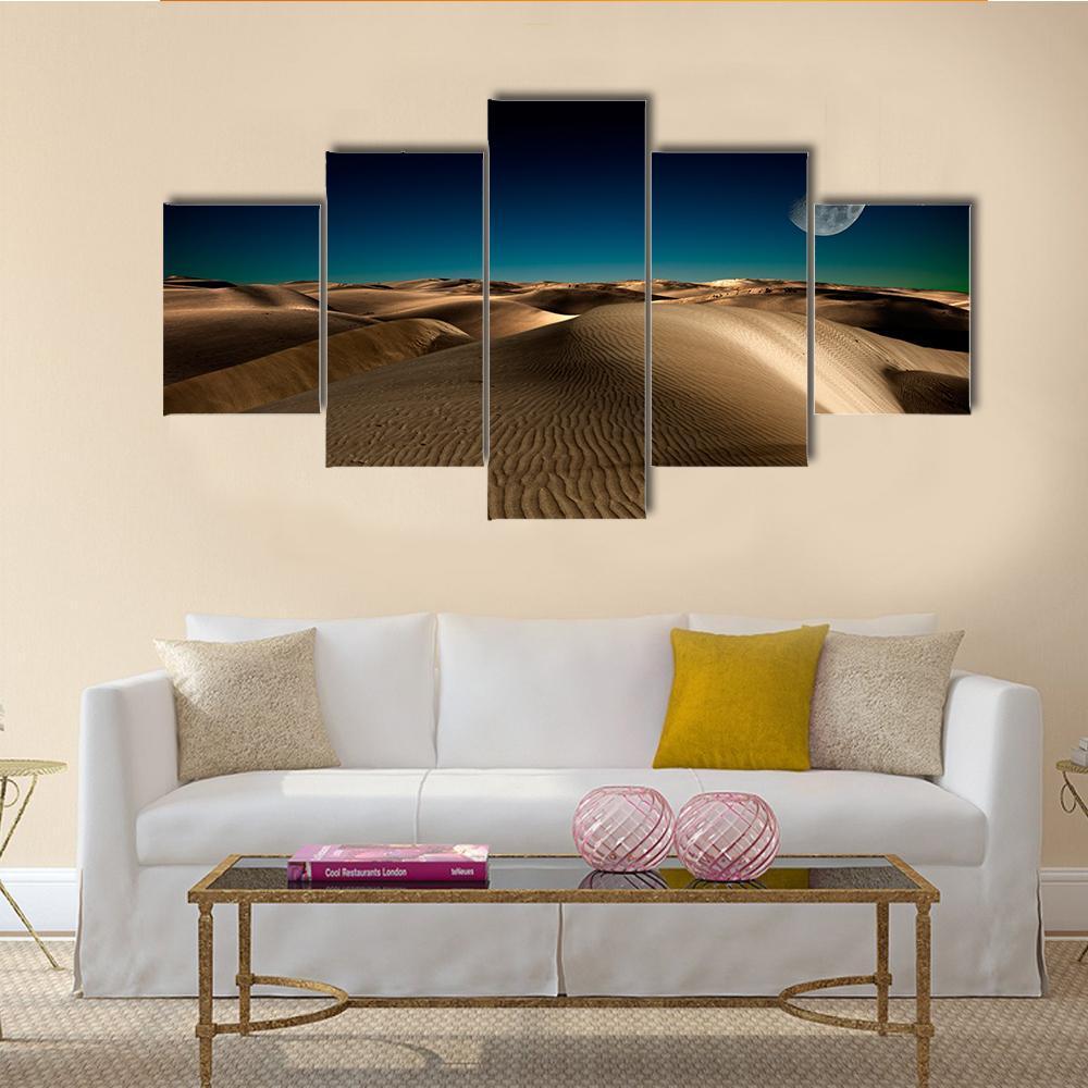 Night In The Desert Sand Dune – Nature Canvas Wall Art