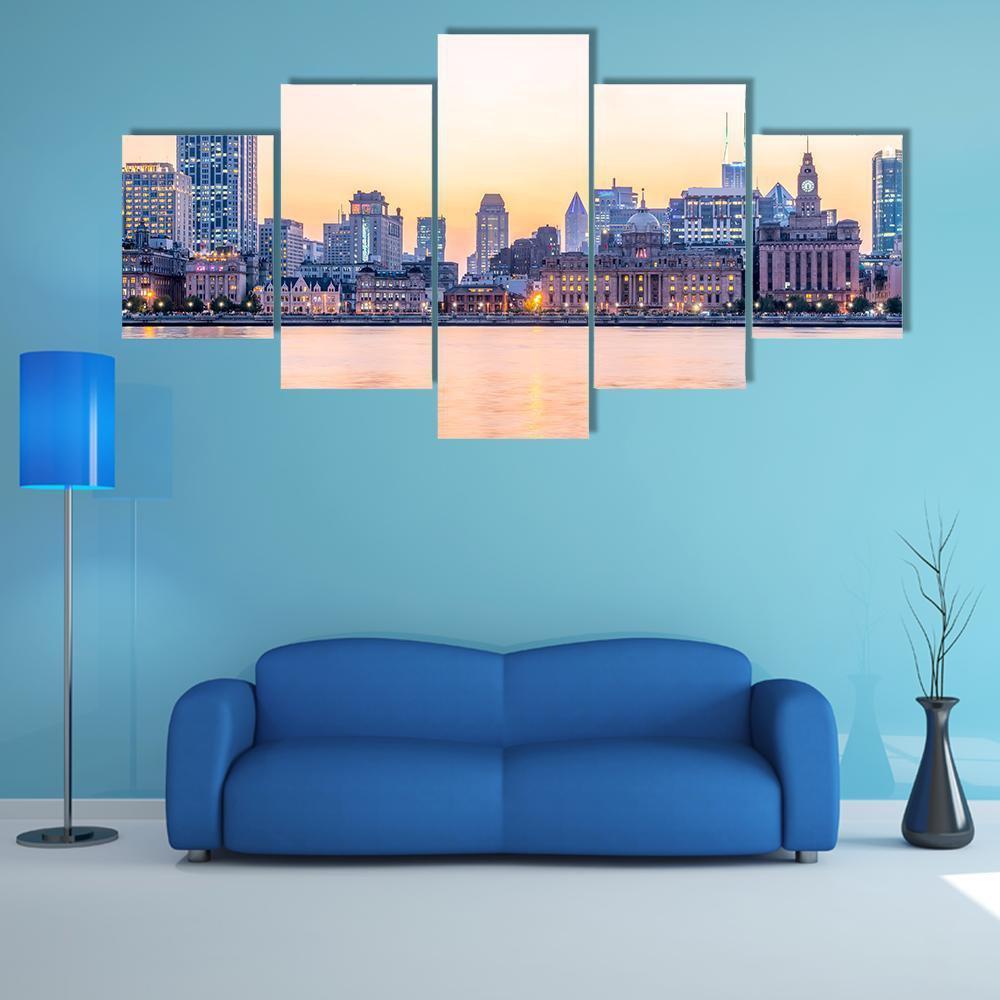 Night View Of The Bund Shanghai – Nature Canvas Wall Art