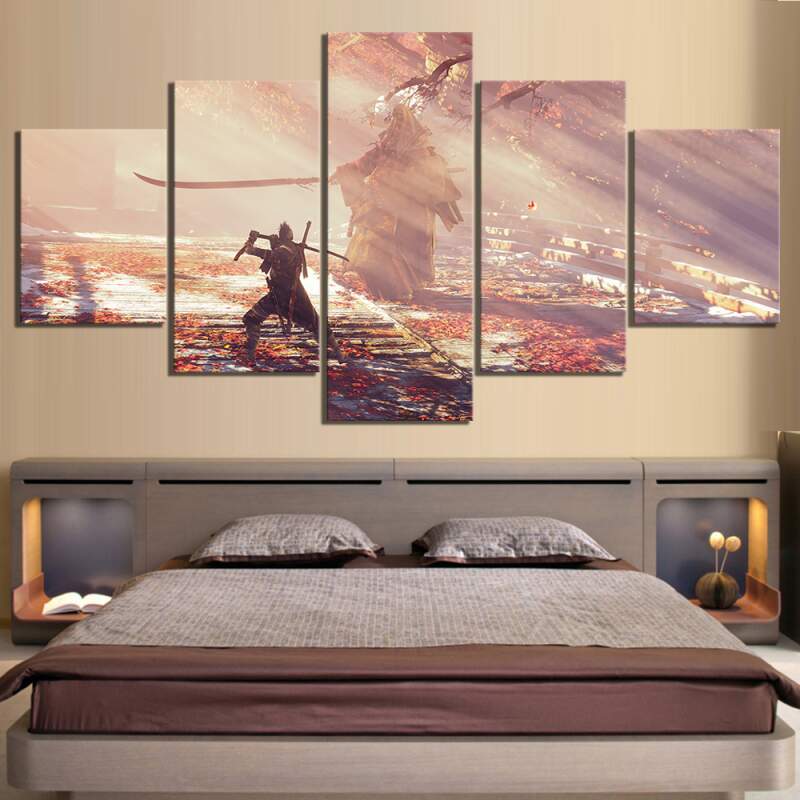 Ninja Wolf Sekiro Shadows Die Twice Gaming Canvas Wall Art