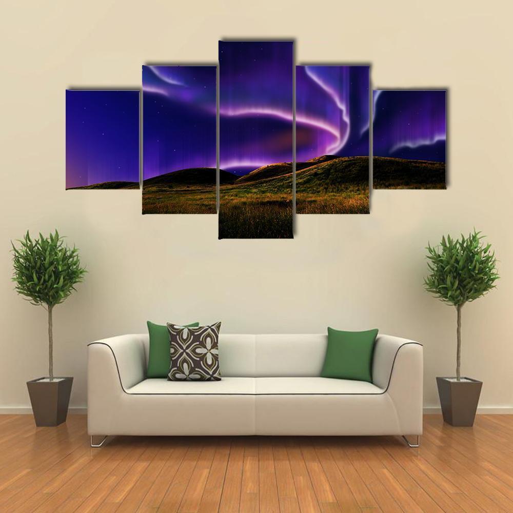 Northern Light On The Silent Field Before Sun Rise – Nature Canvas Wall Art