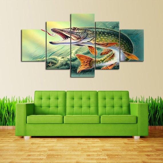 Northern Pike 01 – Fishing Canvas Wall Art