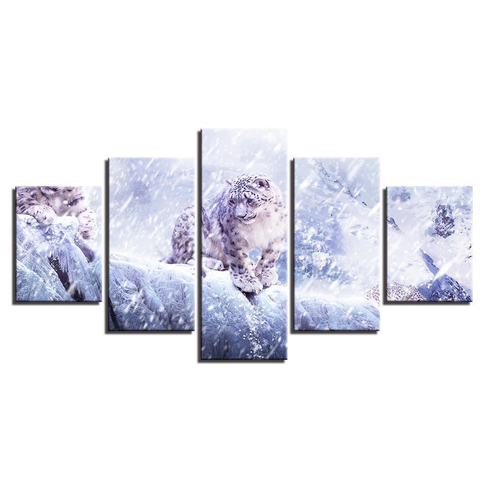 Now Leopard Animal Panthera Uncia – Animal Canvas Wall Art