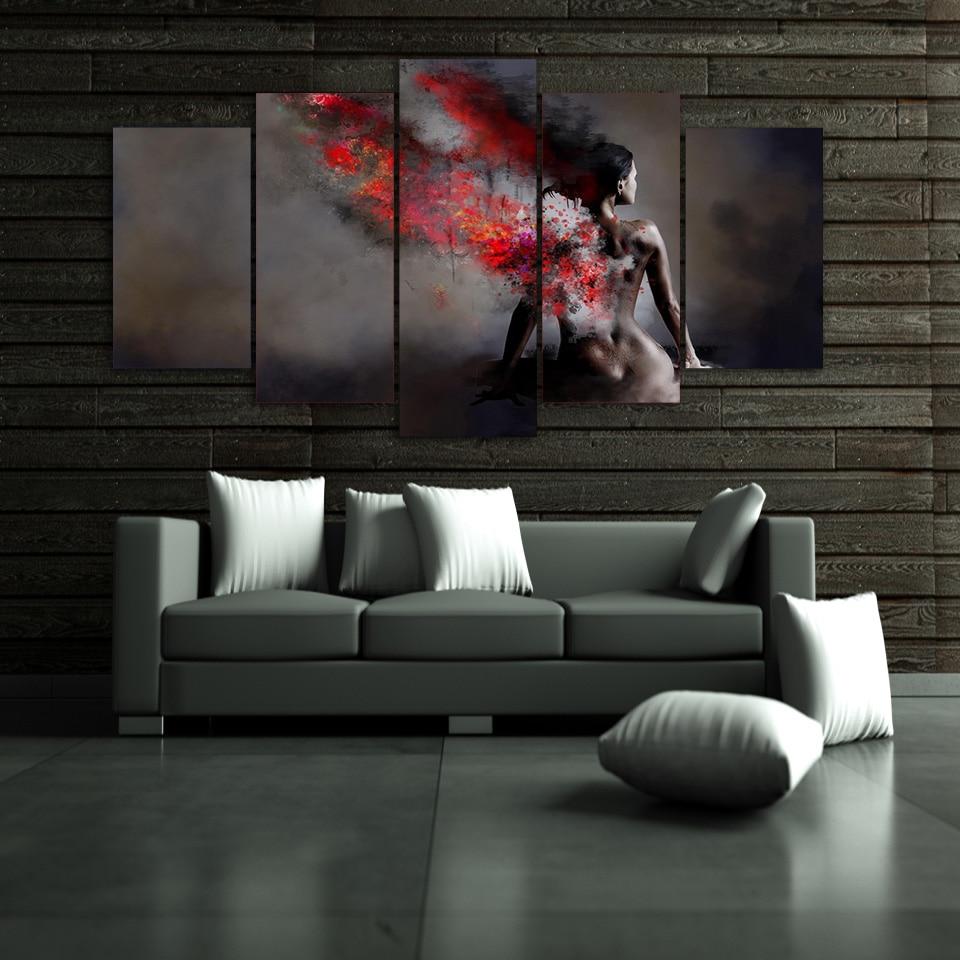 Nude Girl Back Color – Abstract Canvas Wall Art
