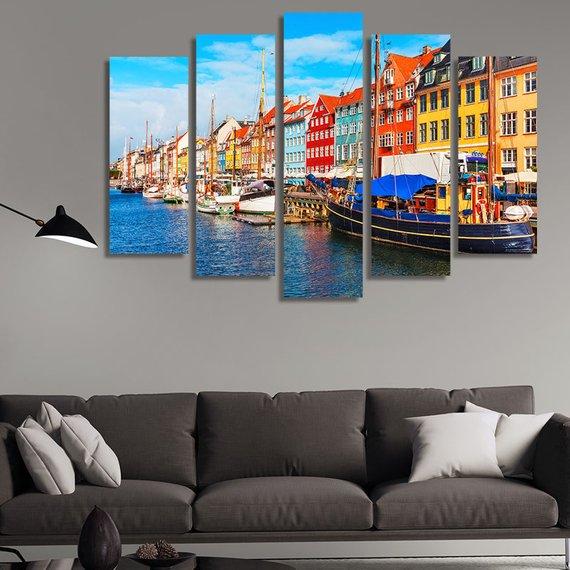 Nyhavn Pier In The Old Town Of Copenhagen – Nature Canvas Wall Art