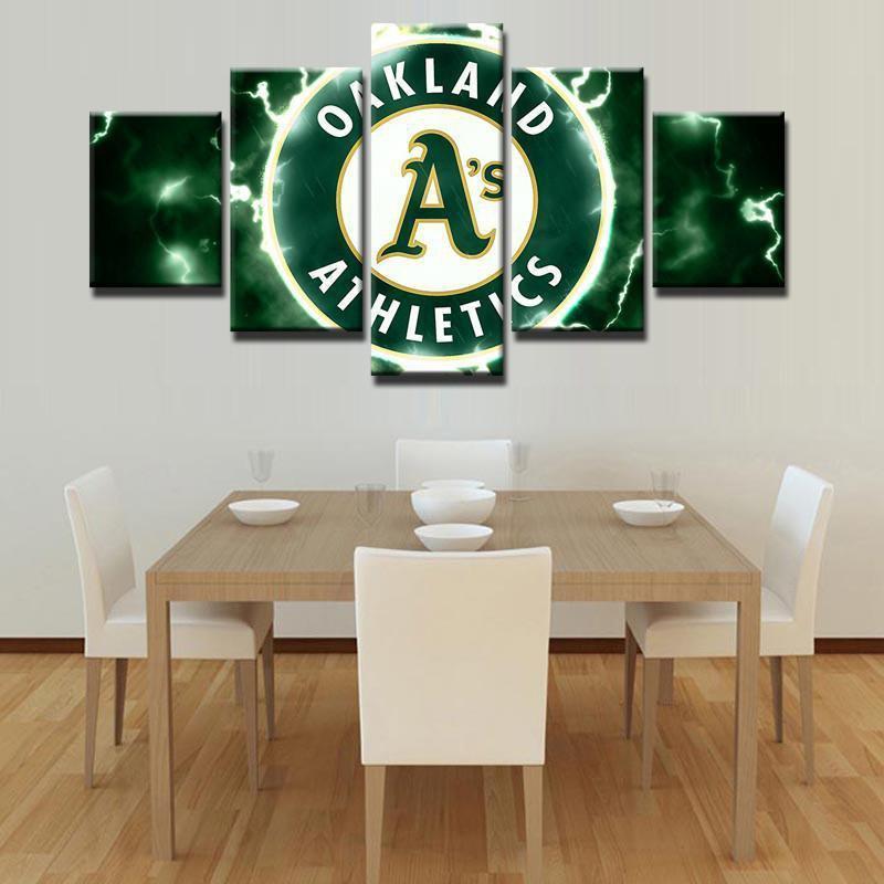 Oakland Athletics Green Baseball – Canvas Wall Art